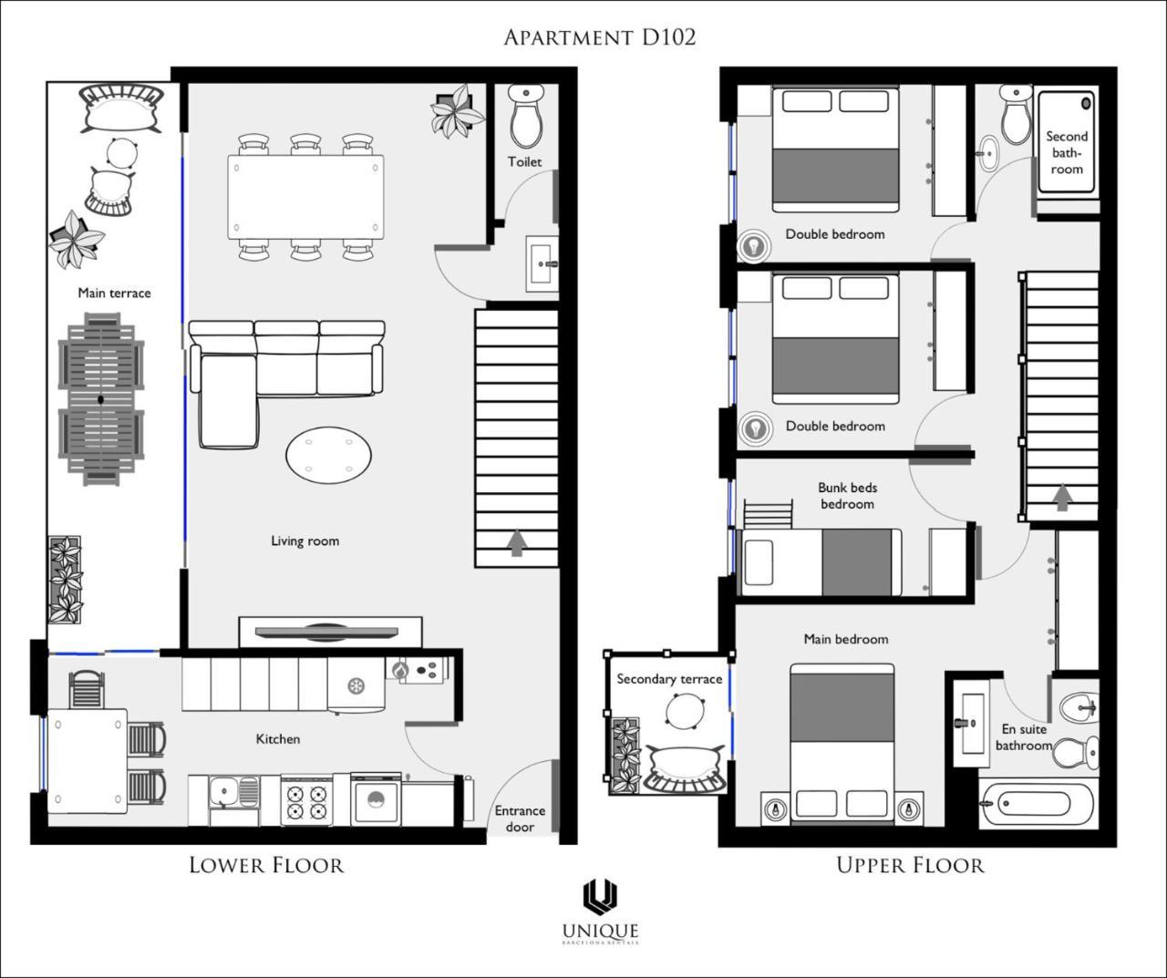 Unique Rentals - Stylish Seafront Duplex บาร์เซโลนา ภายนอก รูปภาพ